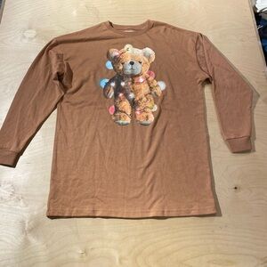 Grayson Threads Brown Teddy Bear Long Sleeve Tee Small (NG)